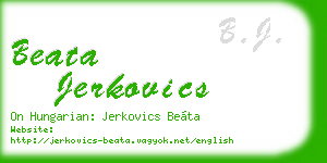 beata jerkovics business card